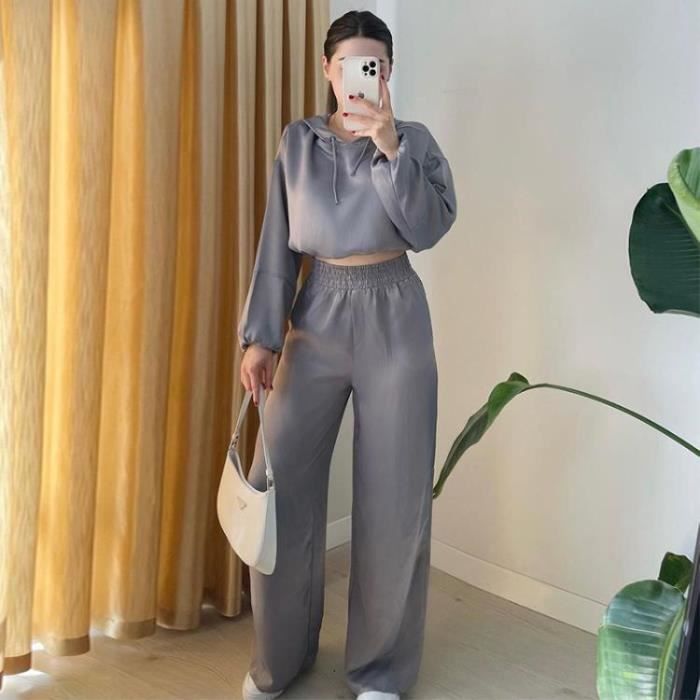 Ensemble de Vetements Femme Nouvelle mode simple ample et decontractee respirante taille haute Gris xumengxin Gris Cdiscount Pret a Porter