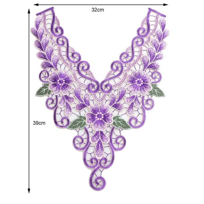 Lankater 1 Paire En Tulle Brodé Dentelle Applique Strass