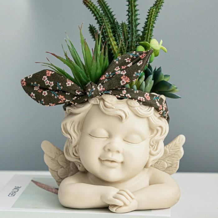 Pot De Fleur / Bol Bonbon Tête De Mort Halloween - En Résine - Décoration Squelette Effrayante - Pour Fête, Déco Maison