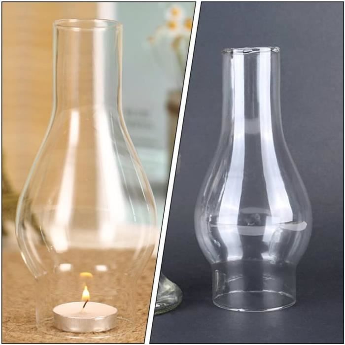 Abat-Jour En Verre Transparent Pour Lampe À Huile Cheminée Rétro Abat