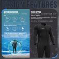 3mm hommes surfwear coupe - froid combinaison à manches longues pantalons zip ouvert devant professionnel plongée caoutchouc combina-3