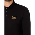 EA7 Pour des hommes Polo à manches longues en jersey avec logo, Noir-3