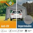 Tente garage carport dim. 6L x 3,6l x 2,75H m acier galvanisé robuste PE haute densité 195 g-m² imperméable anti-UV blanc gris-3