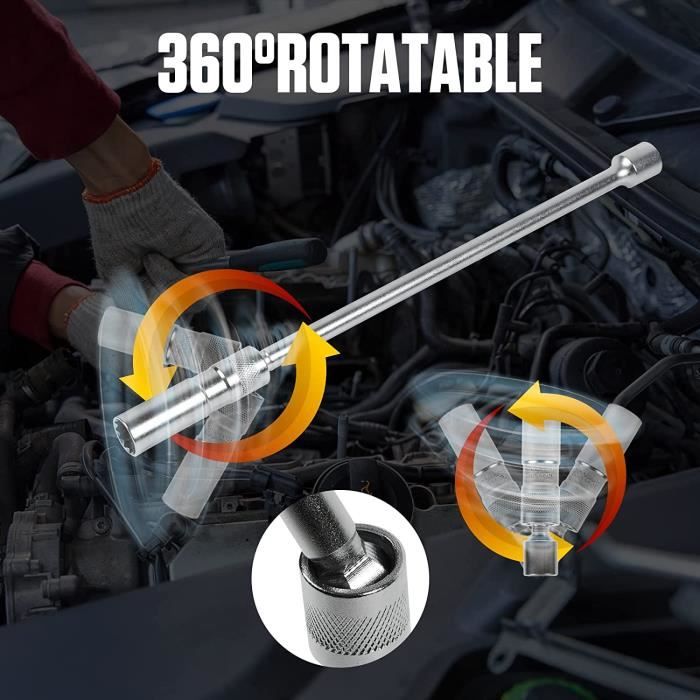 4PCS Douille Bougie magnétique 14-16 mm pour BMW3-8 clé à Bougie à paroi  Mince Compatible avec Nissan Benz etc. (Pivotant à [192] - Cdiscount Auto