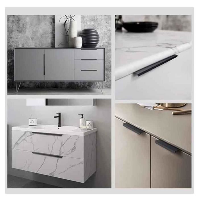 Tbest Poignée de tiroir d'armoire en aluminium Barre de traction de