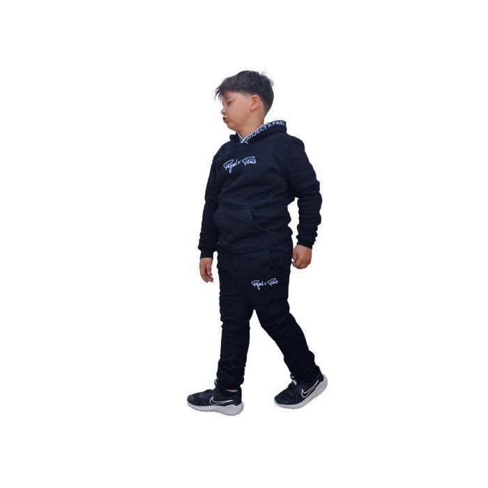 Survêtement Garçon à Capuche - Sweat Zip 1/4 Et Pantalon Jogging Ample - Ensemble Sport École Décontracté