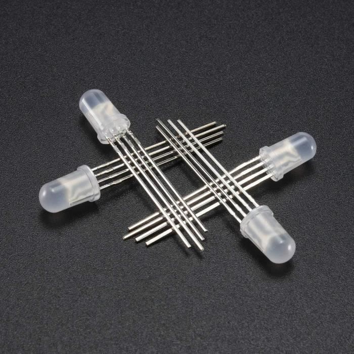 50 Pcs 5Mm Rvb Led Diode Lumières Tricolore (Cathode Commune