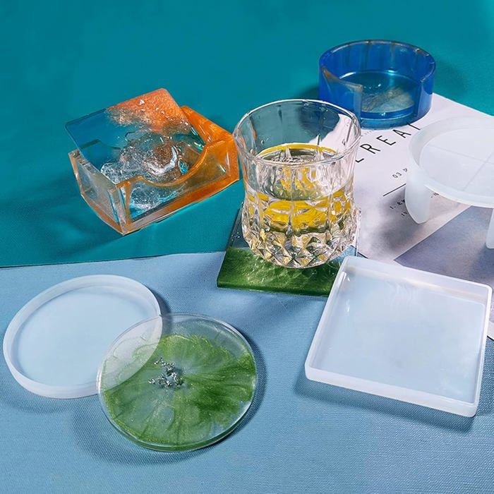 Moules En Silicone Pour Sous-Verres En Résine Époxy - Lot De 8 Moules Ronds Réutilisables - DIY Déco