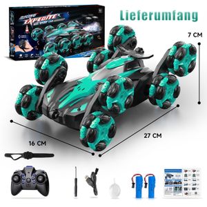 HappyGoLucky Voiture Télécommandée Spin Stunt – Cascade 360°, LED Et Musique, 2.4 GHz, Tout Terrain – Cadeau Enfant 3-10 Ans