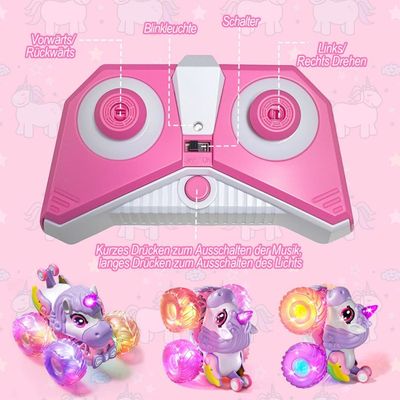 Voiture RC Transform Licorne Yeux Clignotants Lumières 2.4GHz