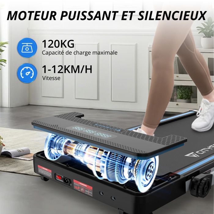 UMAY Tapis De Course Pliable – Inclinaison 15%, Moteur Silencieux, Affichage LED, 136kg – Idéal Pour La Maison