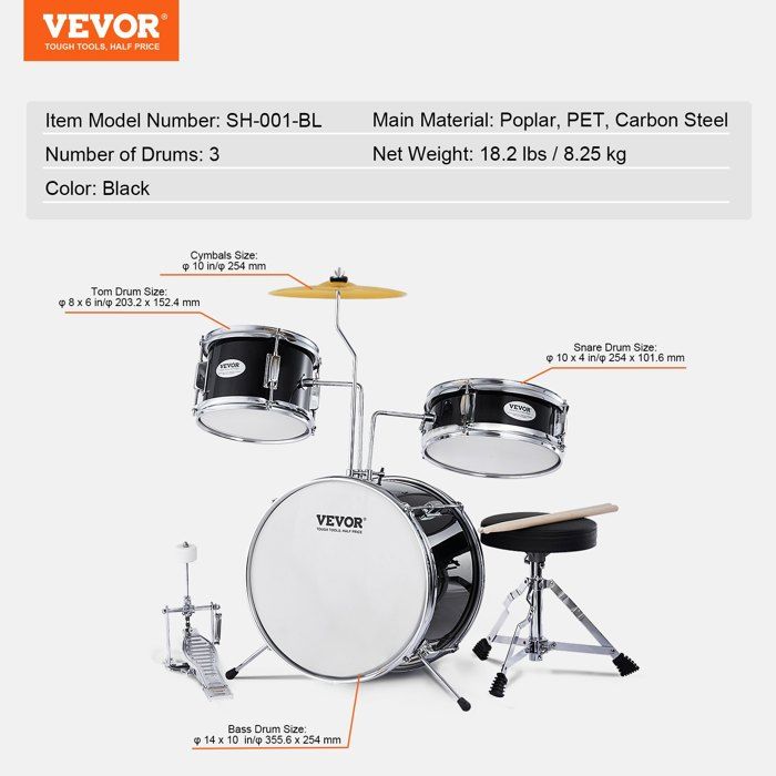 Acheter Batterie de jazz avec tambours et cymbales