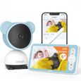 ieGeek 1080P 5'' Utile Babyphone Caméra PTZ 355° Baby Phone Vidéo connecté Smartphone Détection de Mouvement de Son-0