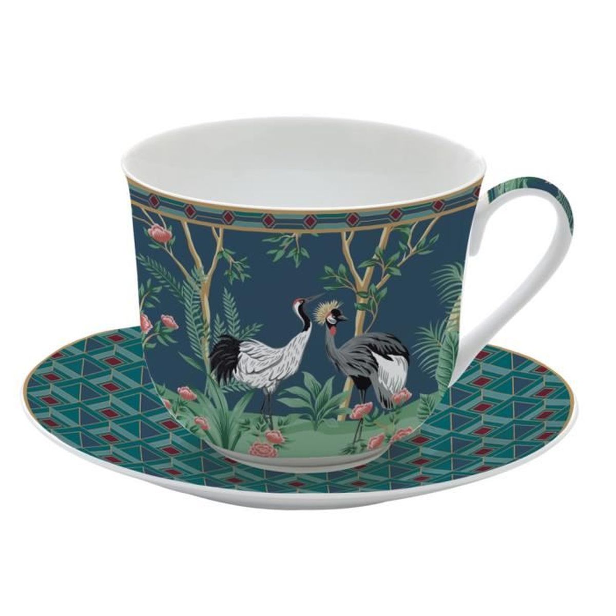 Coffret 2 Tasses à Déjeuner En Porcelaine Easy Life - 24 Cl, Idéal Pour Café, Thé, Petit-déjeuner - 8