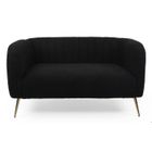 MENZZO Canapé 2 places moderne Bombaro pieds métal doré et Tissu bouclette Noir