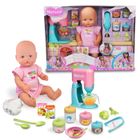 Nenuco, Qu'est ce qu'on mange aujourd'hui, Poupon 42 cm, Mange et bois, 10+ accessoires, Pour les enfants dès 3 ans, NFN43