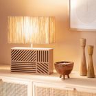 TECHBREY Lampe à Poser Métal et Raphia Cartago Beige