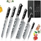 ZENGEST Couteaux de Cuisine, 6 Set Couteau Cuisine en Acier Inoxydable,Couteaux de Chef Professionnelle
