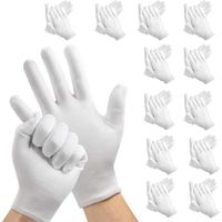 Lot de 12 paires de gants en coton blancs pour homme et femme - Gants en coton pour mains sèches et dermatite atopique