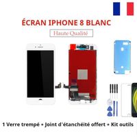 ECRAN LCD COMPATIBLE IPHONE 8 BLANC VITRE TACTILE ASSEMBLÉE