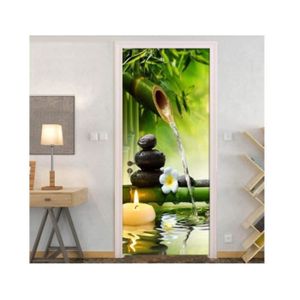 Sticker Porte 3D Zen Niazhy - Déco Murale Trompe-l'œil Pour Chambre, Cuisine Ou Salle De Bain