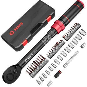 VANPO Clé Dynamométrique 1/2, Clé de Torsion 20-220 Nm 8 Pièces Kit