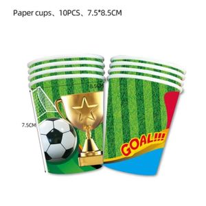 126Pcs Football Vaisselle,Football Decoration Fête Anniversaire Kit,Papier  Assiette Papier Tasse Serviette Pailles Nappe Pou[u174] - Cdiscount Maison