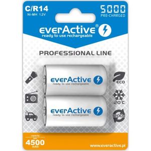 PILES Rechargeable batteries everActive Ni-MH R14 C 5000