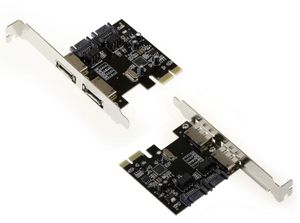 CARTE CONTROLEUR Carte  PCI EXPRESS PCIe 2 PORTS SATA 3 6G - Prises