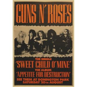 20x30cm GUNS N'ROSES "Sweet Child o 'Mine" classic rock musique étain signes