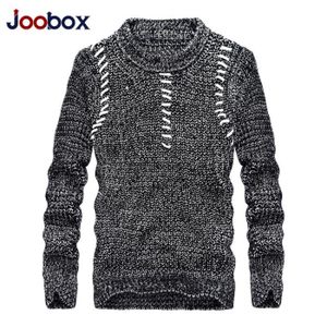 AnyuA Pull Jacquard Homme Col Rond Knitwear Sweater Slim Fit Classique