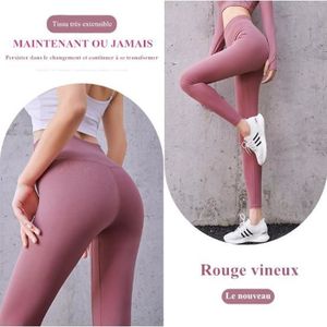 PANTALON DE SUDATION Legging Sport Femme - Yoga Fitness Gym Pilates - Taille Haute - Rose