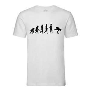 T-SHIRT T-shirt Homme Col Rond Blanc Evolution Yoga Medita