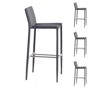 Quatuor De Tabourets De Bar Gris Anthracite Mike L 45