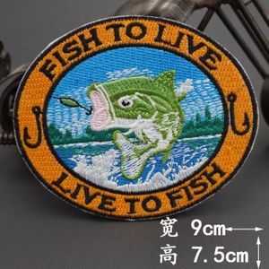 INSIGNE AD 116 Iron on -GO FISHING – patchs brodés sur le 