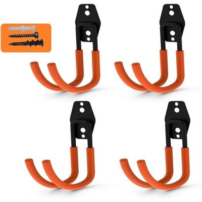 Lot De 6 Crochets De Rangement Robustes Pour Garage - Support Mural 17 Cm Pour Tuyau D'Arrosage, Chaise Pliante Et Vélo