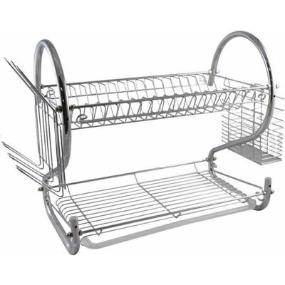 Relaxdays Égouttoir à Vaisselle Pliable Bambou Avec Panier Couverts - 24 X 46 X 28 Cm