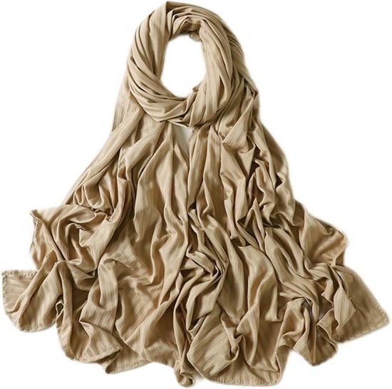 KINTRADE - Écharpe Longue En Coton Uni | Foulard Hijab élégant | Beige Rétro Et Autres Coloris | 175x75 Cm