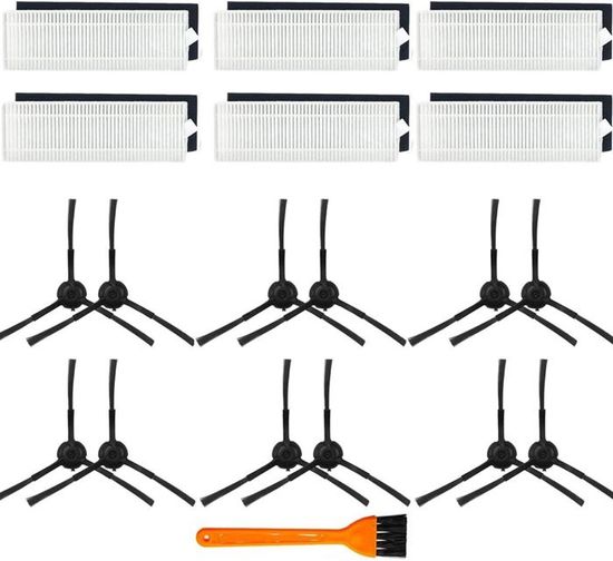 Kit D'accessoires De Rechange 6 Brosses Latérales + 6 Filtres