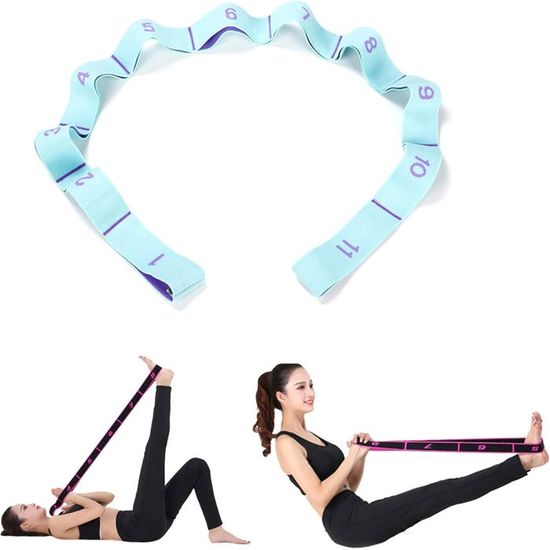 Bande De Résistance Extensible 15-20 Kg – 8 Boucles, 90x4 Cm, Pour Yoga, Pilates, Danse, Gymnastique, Rééducation, Lot Avec Boîte Cadeau