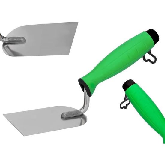 ToolSpace Truelle Triangulaire Plâtrier De Précision - Truelle Lissage Inoxydable Avec Poignée Caoutchoutée 180mm - Outil Parfait Pour Mortier Et Carrelage