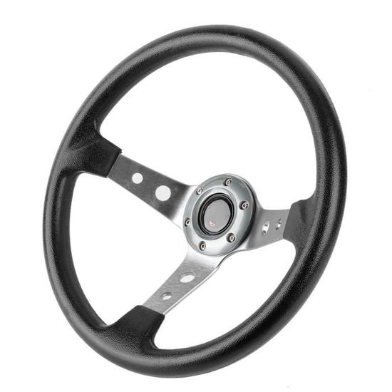 Volant Aluminium Bleu Volant Sport Alu 14 Pouces Bleu - Cuir PU - Universel Voiture - Conduite Passion Volant Dérive Bleu
