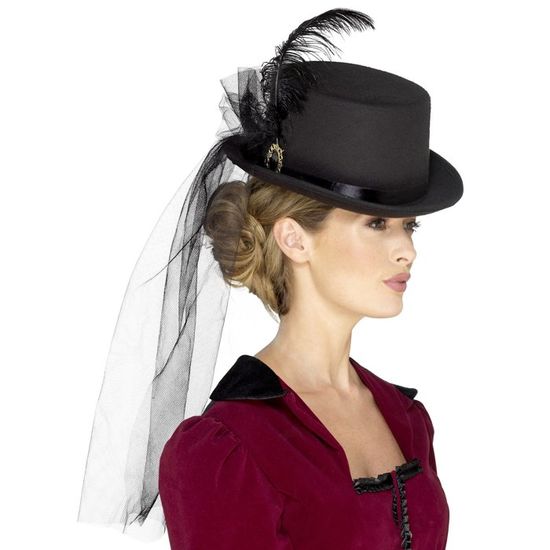 Chapeau Haut De Forme Avec Voile Femme Steampunk Cdiscount Jeux Jouets