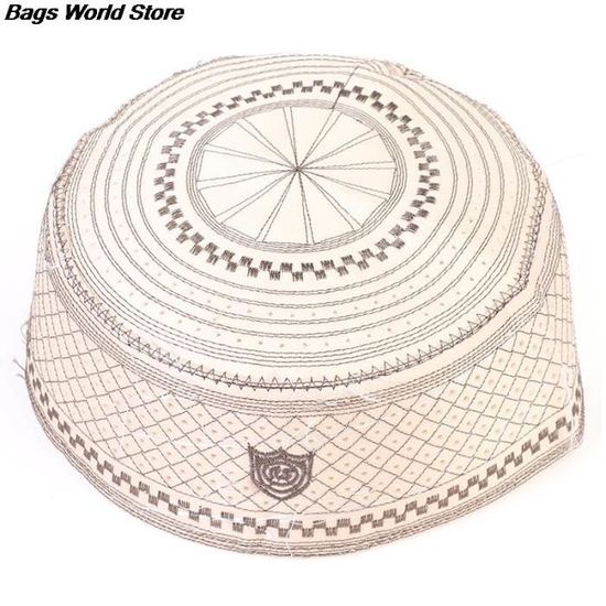 Casquette De Prière Musulmane Al-Imsal Tricotée Blanche Coton - Taille Unique, Neuf Avec étiquettes