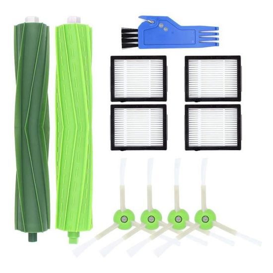 Fictezlove Accessoires voor iRobot Roomba i7 i7 / i7 Plus E5 E6 E7 robotstofzuiger, set reserveonderdelen met 4 rubberen borstels, 8 HEPA- filters, 8 zijborstels, 1 schroevendraaier, 1 Fictezlove Accessoires voor iRobot Roomba i7 i7 / i7 Plus E5 E6 E7 robotstofzuiger, set reserveonderdelen met 4 rubberen borstels, 8 HEPA- filters, 8 zijborstels, 1 schroevendraaier, 1