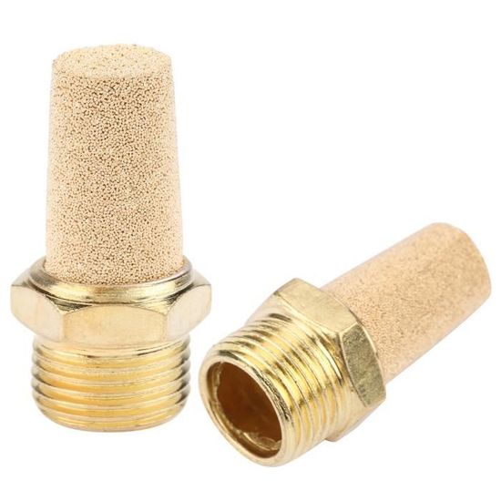 5 Silencieux Pneumatiques En Laiton Fritté - Filetage Mâle 1/8, Pour Tubes PU/Nylon/PE, 0-8 Bars