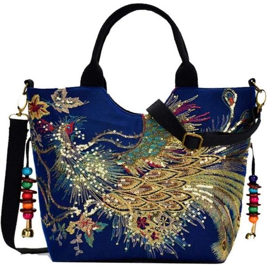 Sac à Main Brodé Tendance Avec Imprimé Chat - Sac Bandoulière Léger Et Imperméable - Pour Femme - 6