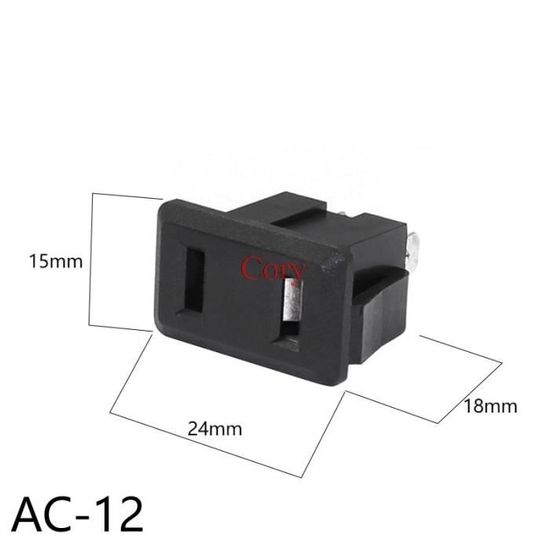 Prise D'entrée AC IEC C14 Avec Porte-fusible – 250V 10A, 3 Broches