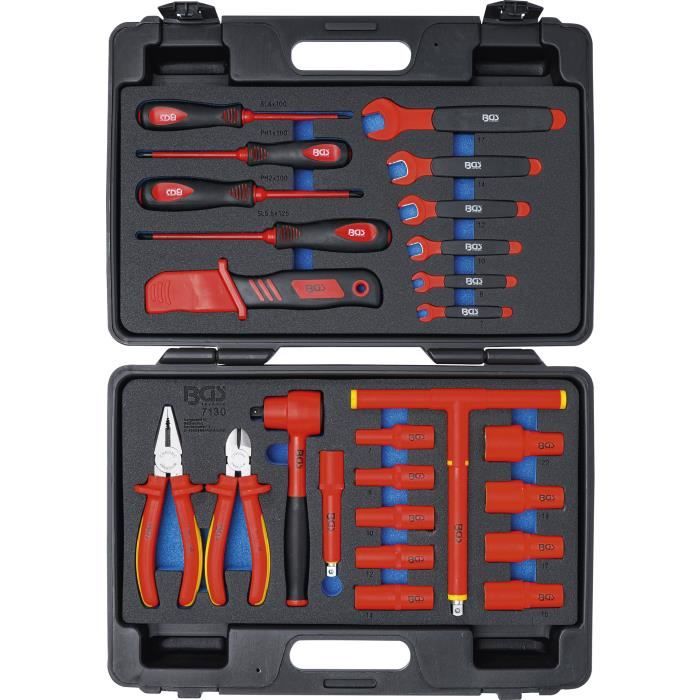 COFFRET OUTILS ISOLES 1000 VOLTS POUR ELECTRICIEN VEHICULES HYBRIDES ET ELECTRIQUES
