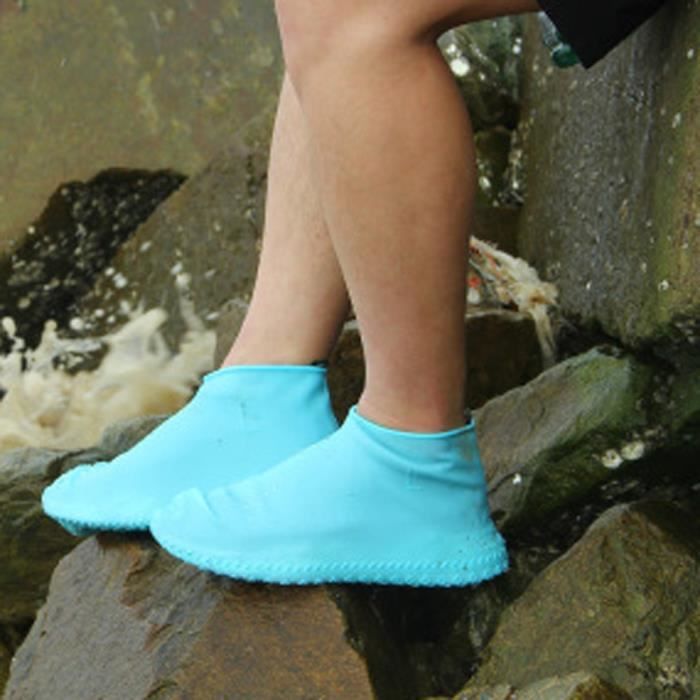Taille S BLEU Couvre-pied Imperméables Couvre Chaussure Housse Couvre-chaussures en Silicone pour Enfant Mixte